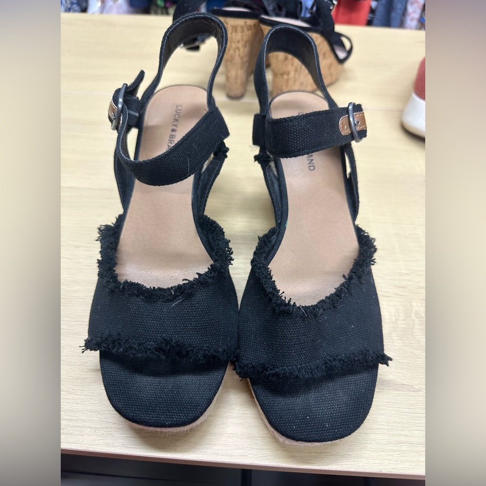 Lucky Brand Women's Mindra Espadrille Wedge Sandal Size 8 EUC